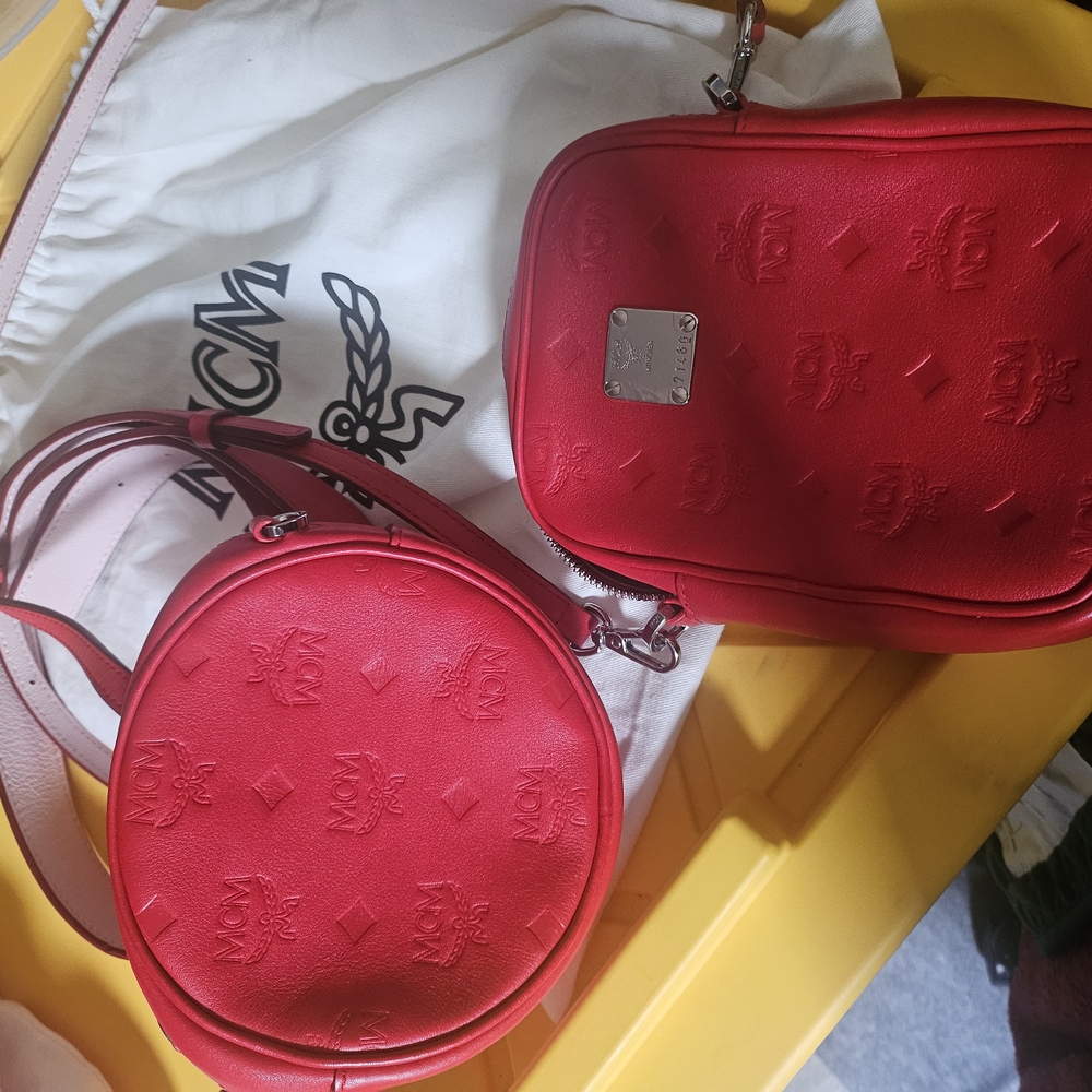 MCM Red Women's Bag Set